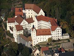 aerial photo of Colditz Castle