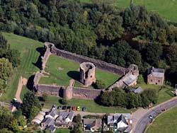 aerial photograph of Skenfrith Castle Monmouthshire
                Wales (Ynysgynwraidd )