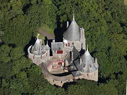 aerial photograph of castell coch