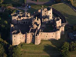 Raglan castle aerial