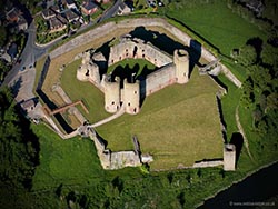 aerial photograph of rhuddlan castle uk