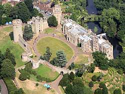 aerial photograph of warwick castle uk