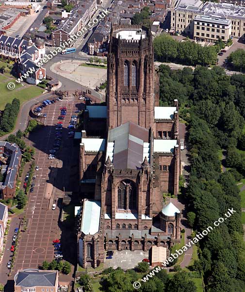aerial photo of Liverpool
                anglican cathederal