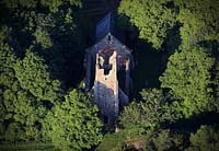 aerial photograph of 14th Century St. Peter
                    & St. Paul's Church ruin Tunstall Norfolk.