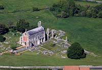 aerial photo of Binham Priory Norfolk England
                    UK.