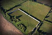 aerial photograph of Burgh Castle Roman Fort
                    Norfolk England UK