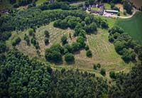 aerial photograph of Bury Bank Iron age hill
                      fort near Meaford Staffordshire England UK.