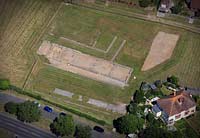 aerial photograph of Caister Roman Fort in
                    Caister-on-Sea Norfolk England UK