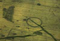 aerial photographs of crop marks showing
                      ancient settlements