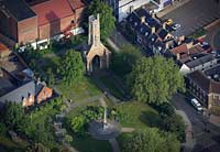 aerial photograph of Greyfriars Franciscan
                    Friary, King's Lynn, Norfolk.