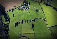 aerial photograph of Clyro Roman Fort near Hay
                    on Wye Wales