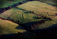 Aerial photograph of Moel Ton Mawr Iron Age Camp,
                  Margam Wales