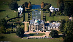 Tyringham Hall from the air
