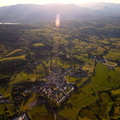Hawkshead  in the Lake District from the air