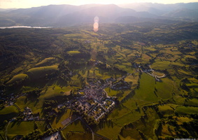 Hawkshead  in the Lake District from the air