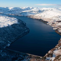 Hawswater Reservoir Cumbria from the air