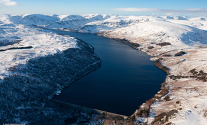 Hawswater Reservoir Cumbria from the air
