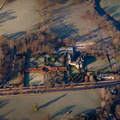 Levens Hall Cumbria winter aerial photograph  