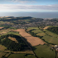 Sidbury Castle hillfort Devon from the air