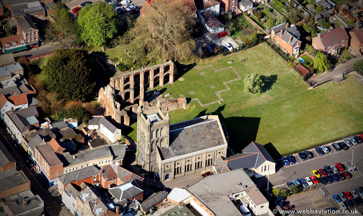 St. Botolph's Priory from the air  