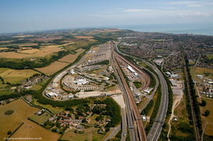 Channel Tunnel at Folkestone from the air