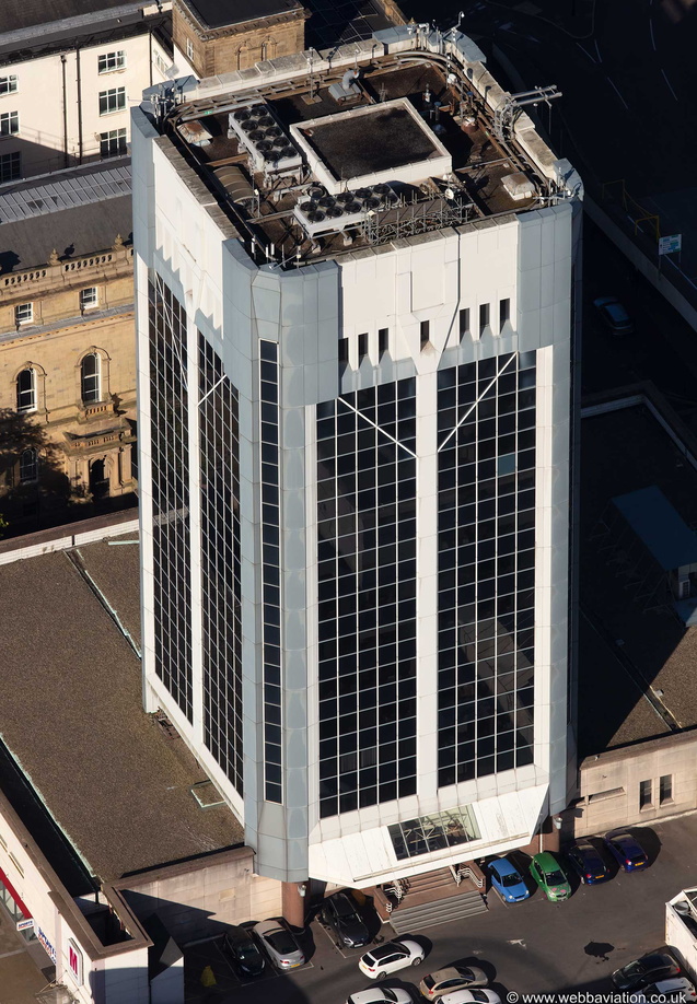 Town Hall Tower block Blackburn from the air | aerial photographs of ...