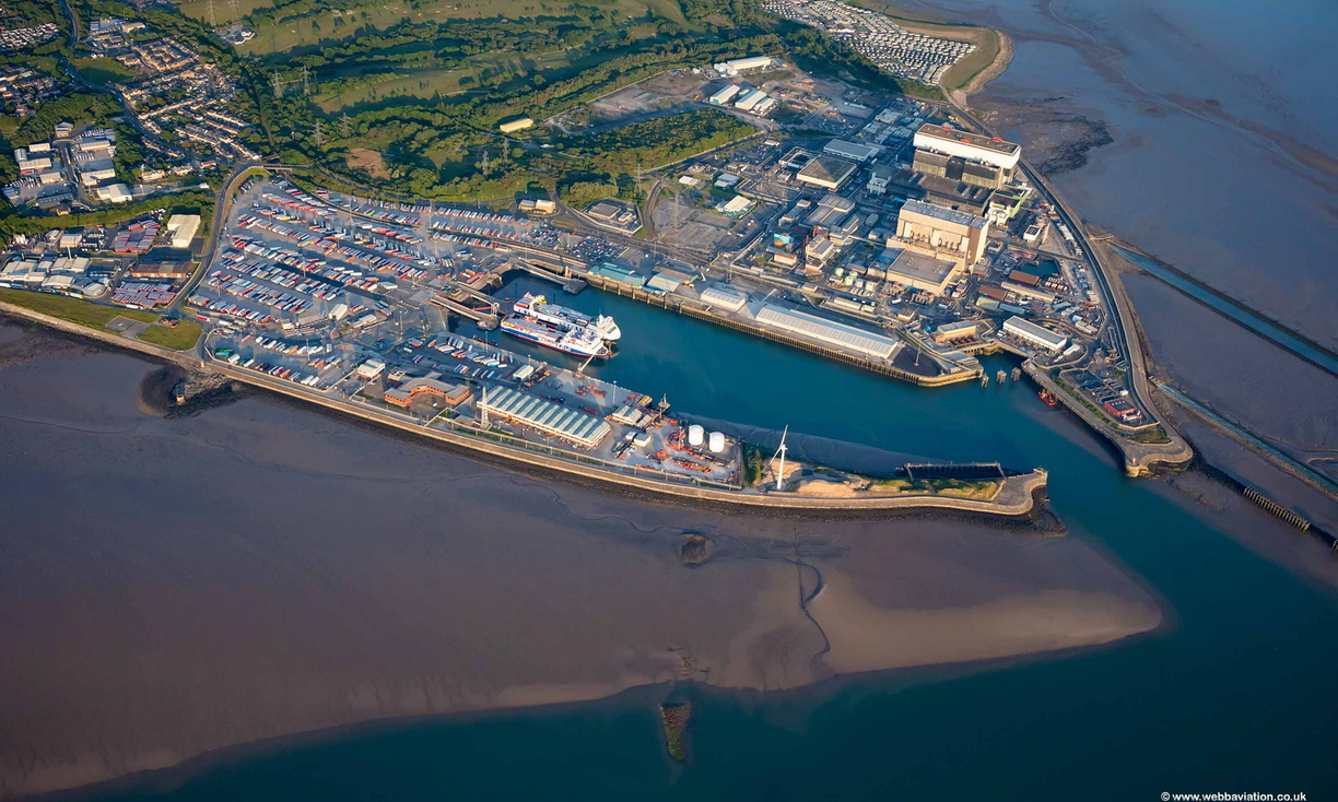 Heysham Port Lancashire from the air