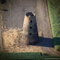 disused  Thompson's Mill windmill in Epworth Lincolnshire from the air