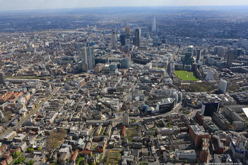 Shoreditch London from the air