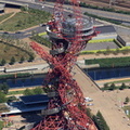ArcelorMittal Orbit in Stratford, London from the air