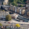 Bow Road tube station London from the air