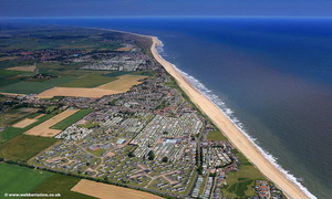 aerial photograph of California , Scratby Norfolk England UK