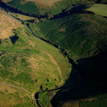 Cow Castle Iron Age hill fort Exmoor National Park aerial photograph