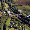 Dunford Bridge railway station viewed  from the air 