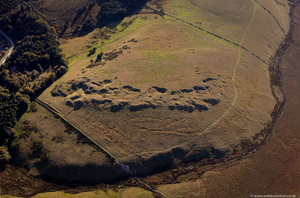 aerial photograph of the practice trenches dug in World War1 by the Sheffield Pals on Hallam Moor from the air 