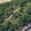 Wincobank vitrified Iron age hillfort Sheffield  aerial photograph