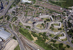 Parkhill flats  Sheffield Yorkshire  England UK aerial photograph