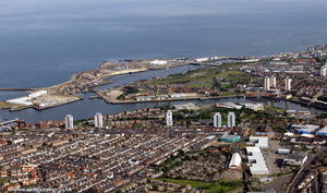 River Wear and Docks in Sunderland aerial photograph