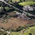  flooded Mill House Caravan & Camping Site  Hawford during the great River Severn floods of 2007 from the air