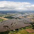 River Severn at   Stoke Severn  during the great floods of 2007 from the air