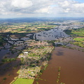 Upton-upon-Severn during the great River Severn floods of 2007  aerial photograph 
