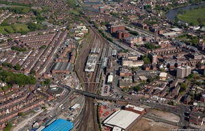 Chester railway station from the air