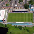 Edgeley Park Stadium, home of  Stockport County football Club aerial photo 