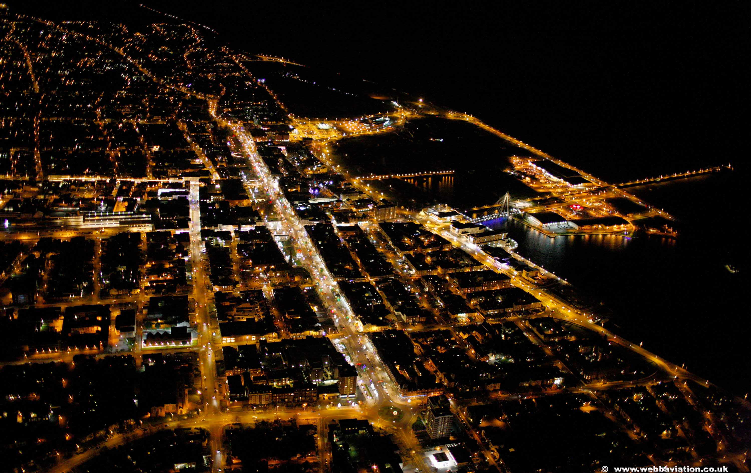 Southport Merseyside UK aerial photograph at night | aerial photographs ...