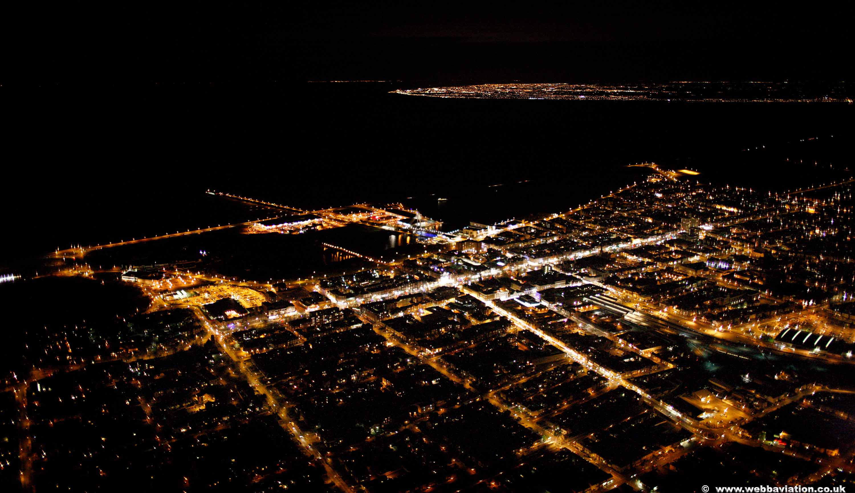 Southport Merseyside Uk Aerial Photograph At Night 